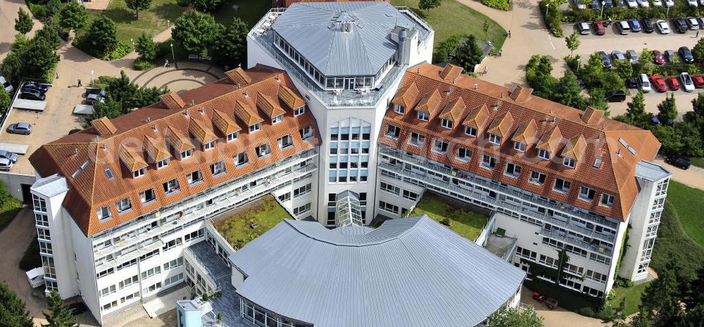 Bad Doberan from above - Blick auf die Rehabilitationsfachklinik „ Moorbad “ an der Schwaaner Chaussee 2 in 18209 Bad Doberan. Der Klinik- Neubau ist eine Einrichtung der Dr. Ebel Fachkliniken Verwaltungs-GmbH. View of the rehabilitation clinic mud bath in 18209 Bad Doberan.