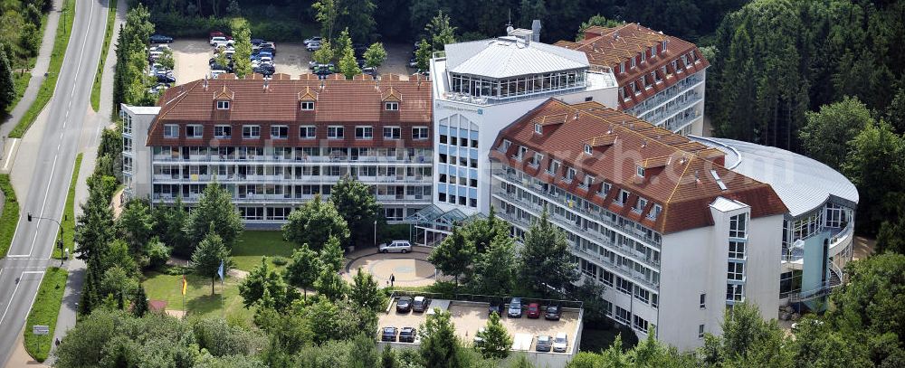 Aerial photograph Bad Doberan - Blick auf die Rehabilitationsfachklinik „ Moorbad “ an der Schwaaner Chaussee 2 in 18209 Bad Doberan. Der Klinik- Neubau ist eine Einrichtung der Dr. Ebel Fachkliniken Verwaltungs-GmbH. View of the rehabilitation clinic mud bath in 18209 Bad Doberan.