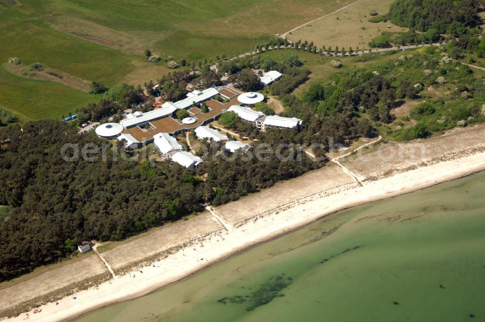 Göhren from above - Blick auf die Rehabilitationsklinik Göhren auf der Insel Rügen, eine Klinik der Deutschen Rentenversicherung Mitteldeutschland. Kontakt: Südstrand 6, 18586 Ostseebad Göhren, Tel. +49(0)38308 538, Fax: +49(0)38308 533 53, e-mail: info@rehaklinikgoehren.de