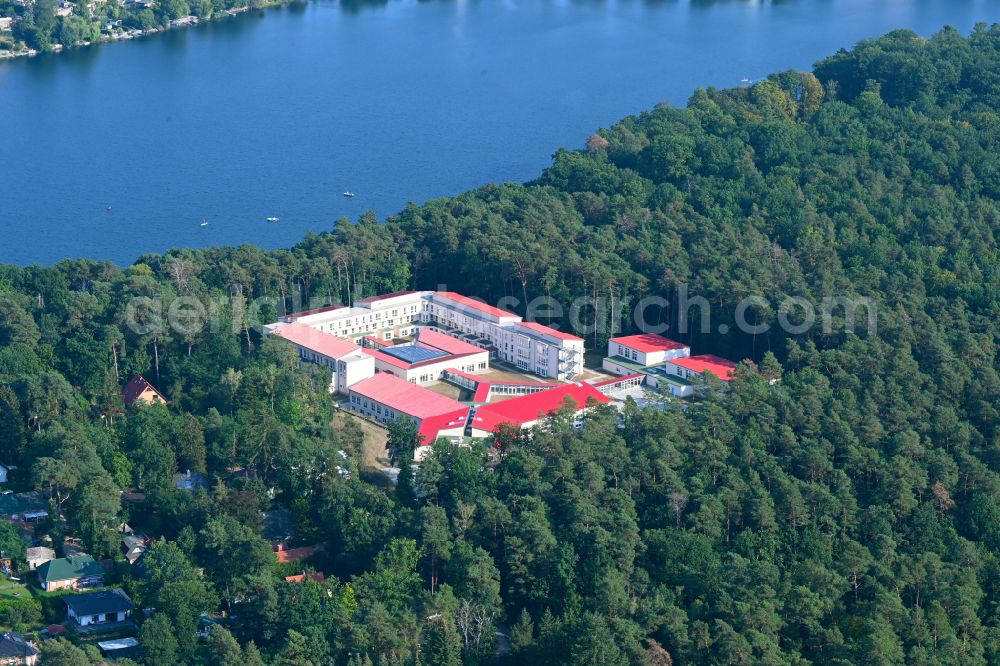 Aerial image Strausberg - Rehabilitation center of the Rehaklinik aftercare clinic on the bypass road at the corner of Amselweg in Strausberg in the federal state of Brandenburg, Germany