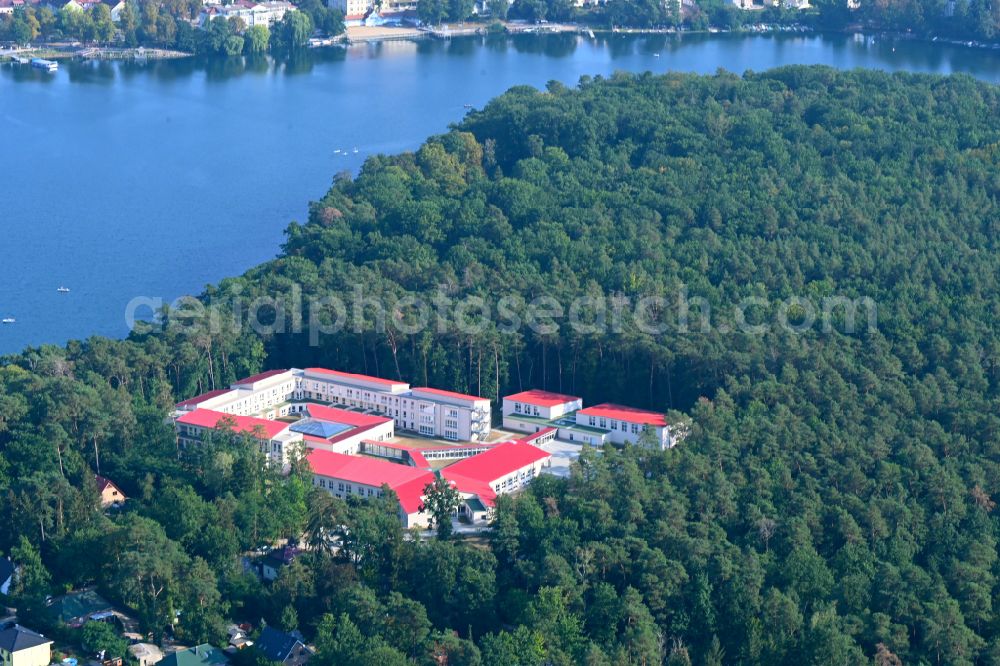 Aerial photograph Strausberg - Rehabilitation center of the Rehaklinik aftercare clinic on the bypass road at the corner of Amselweg in Strausberg in the federal state of Brandenburg, Germany