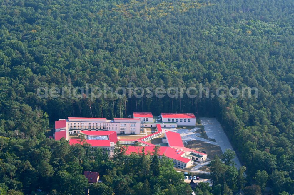 Aerial image Strausberg - Rehabilitation center of the Rehaklinik aftercare clinic on the bypass road at the corner of Amselweg in Strausberg in the federal state of Brandenburg, Germany