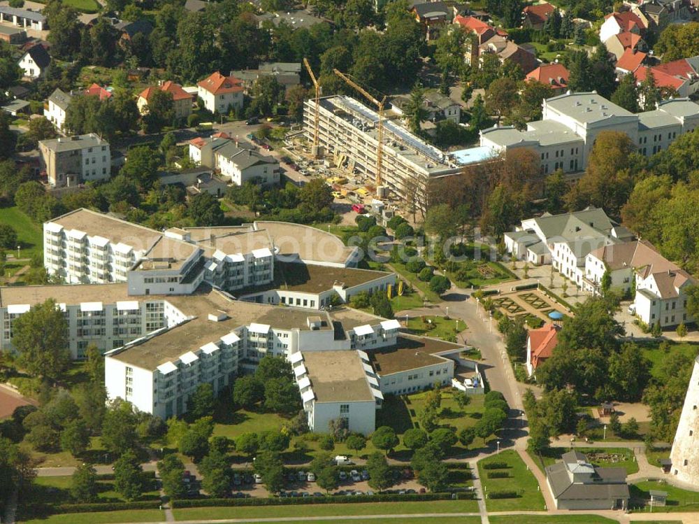 Aerial image Schönebeck - Blick auf die Rehaklinik in Schönebeck, (Betreiber: Waldburg-Zeil Kliniken Rehabilitationsklinik Bad Salzelmen), Badepark 5,39218 Schönebeck (Elbe),Sachsen-Anhalt,Telefon: 03928 / 718-0