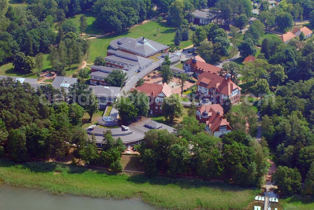 Rheinsberg from above - Blick auf die Rehaklinik Hohenelse der LVA Brandenburg Reha-Klinik Hohenelse,Am Rheinsberger See,16831 Rheinsberg,Tel.: 033931/ 58-0