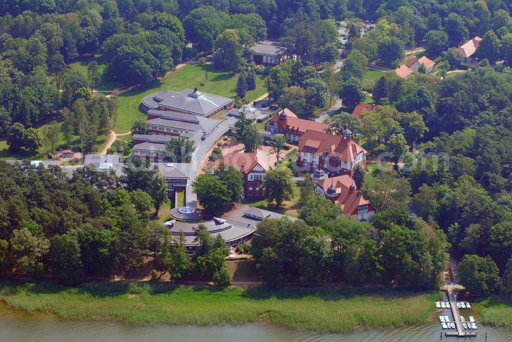 Rheinsberg from the bird's eye view: Blick auf die Rehaklinik Hohenelse der LVA Brandenburg Reha-Klinik Hohenelse,Am Rheinsberger See,16831 Rheinsberg,Tel.: 033931/ 58-0