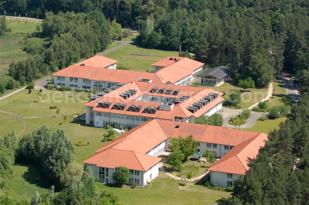 Aerial image Templin - Blick auf die Rehabilitationsklinik / Rehaklinik Uckermark, Fachklinik für Herz-, Kreislauf- und Stoffwechselkrankheiten, an der Dargersdorfer Straße (Buchheide) BB. View onto the rehabilitation / rehab clinic Uckermark.