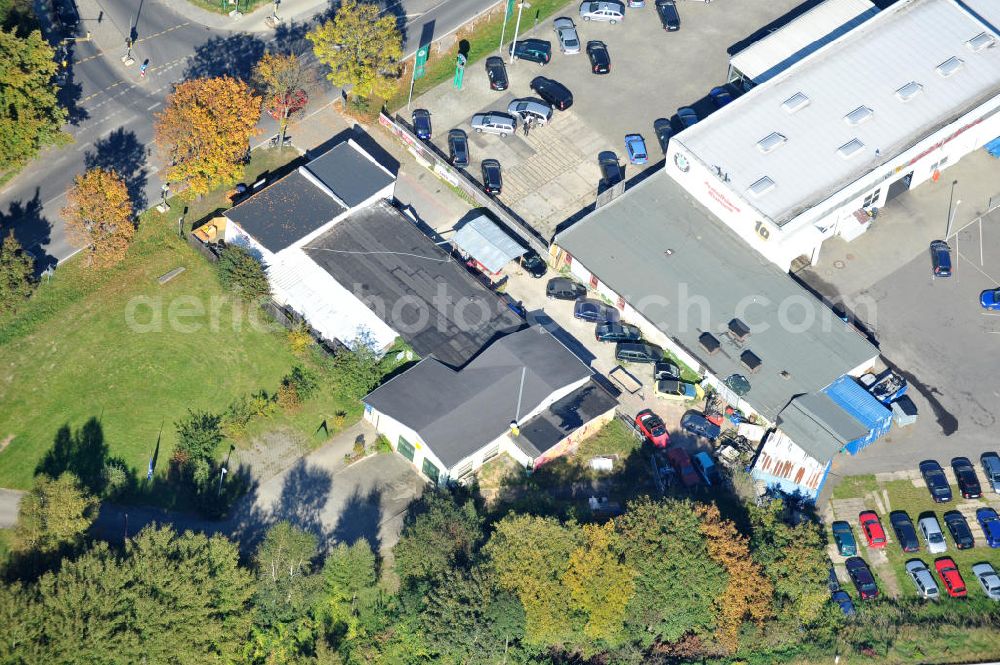 Aerial image Bernau - Blick auf die Reifen- und KFZ - Werkstatt an der Zepernicker Chausse in 16321 Bernau. Automobile tires - workshop at Zepernicker Chausse in 16321 Bernau.