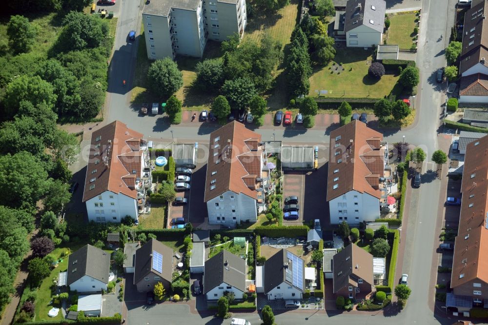 Aerial image Bönen - Terraced house of MARKUS GEROLD ENTERPRISE GROUP Im Hasenwinkel in Boenen in the state North Rhine-Westphalia