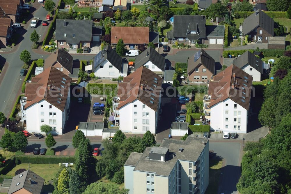 Aerial image Bönen - Terraced house of MARKUS GEROLD ENTERPRISE GROUP Im Hasenwinkel in Boenen in the state North Rhine-Westphalia