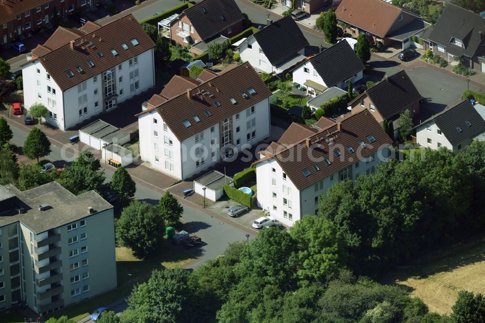 Aerial image Bönen - Terraced house of MARKUS GEROLD ENTERPRISE GROUP Im Hasenwinkel in Boenen in the state North Rhine-Westphalia