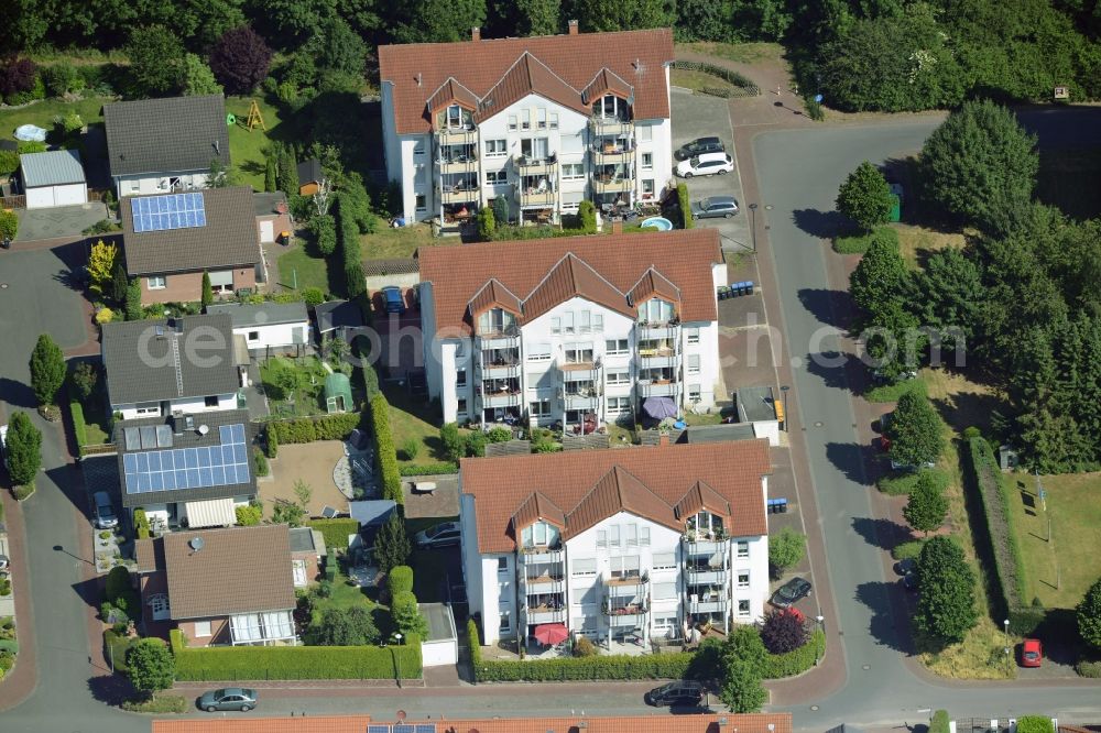 Aerial photograph Bönen - Terraced house of MARKUS GEROLD ENTERPRISE GROUP Im Hasenwinkel in Boenen in the state North Rhine-Westphalia