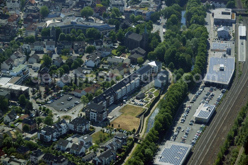 Menden (Sauerland) from above - Terraced house of MARKUS GEROLD ENTERPRISE GROUP Am Hoenneufer in Menden (Sauerland) in the state North Rhine-Westphalia