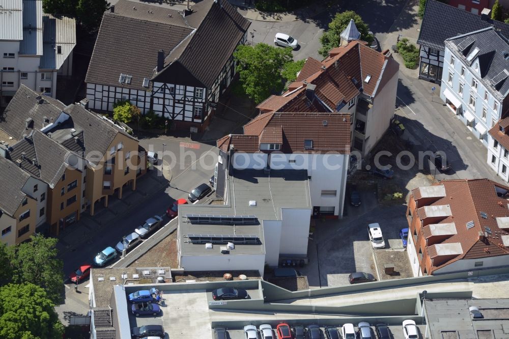 Unna from the bird's eye view: Terraced house of MARKUS GEROLD ENTERPRISE GROUP on Hertingerstrasse in Unna in the state North Rhine-Westphalia