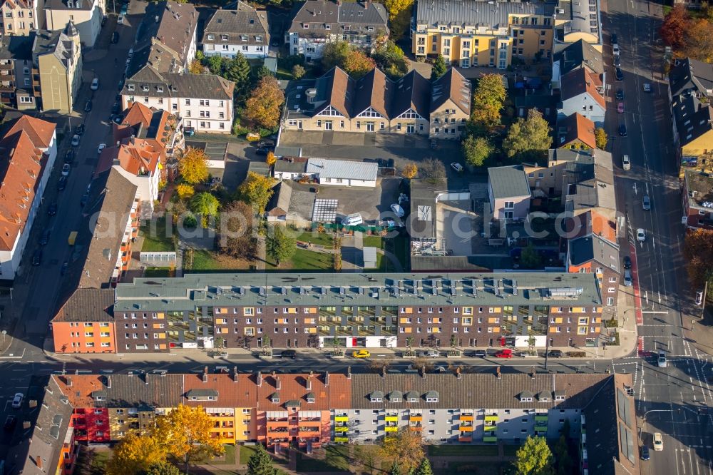 Aerial image Hamm - Handicapped accessible row house of the HGB property company in the Goethestrasse in Hamm in the state North Rhine-Westphalia