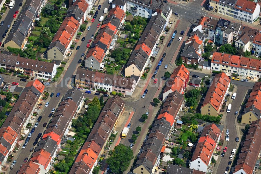 Aerial image Bremen - Townhouse-colony in a residential street in the Westend district of Bremen