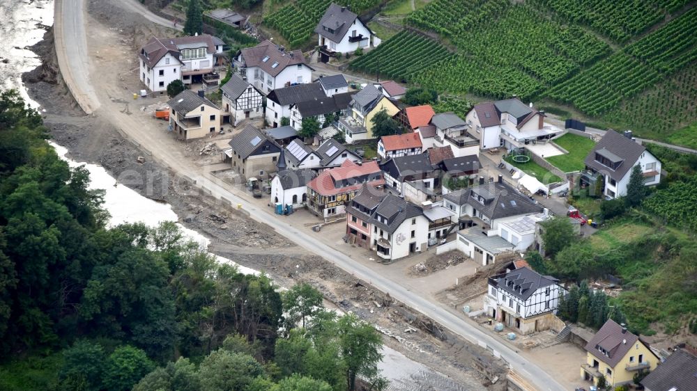 Altenahr from above - After the flood disaster in the Ahr valley this year in the state Rhineland-Palatinate, Germany