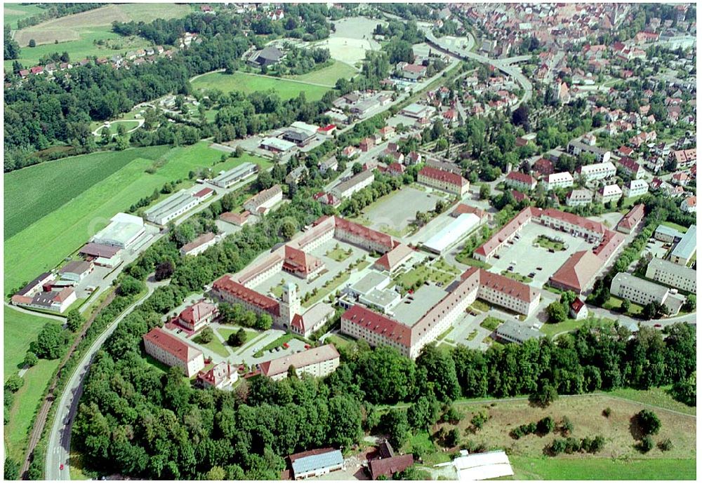 Aerial photograph Ellwangen - 25.07.2004 Blick auf die Reinhardt-Kaserne Ellwangen Anschrift: Reinhardt-Kaserne Ellwangen, Hohenstaufenstraße 2a 73477 Ellwangen, Tel: 07961 94-0