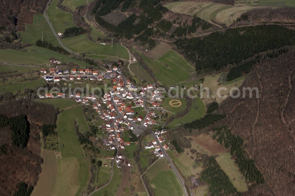 Reipoltskirchen from the bird's eye view: Reipoltskirchen is a municipality in the western Palatinate district of Kusel, in Rhineland-Palatinate