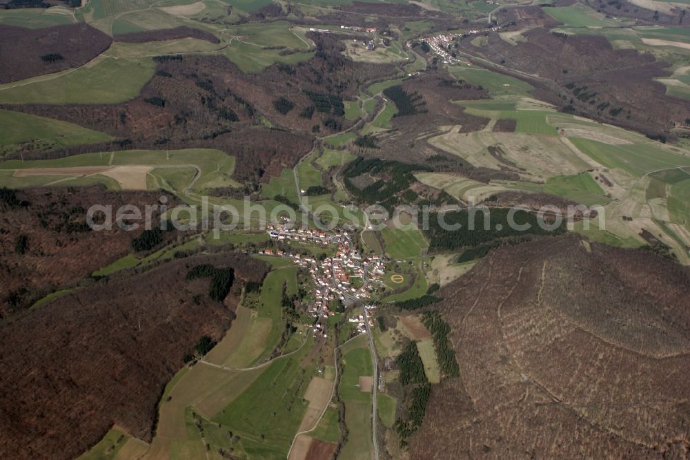 Reipoltskirchen from above - Reipoltskirchen is a municipality in the western Palatinate district of Kusel, in Rhineland-Palatinate