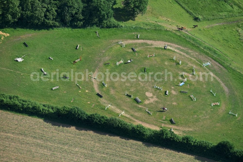 Lohbarbek from above - Equestrian training ground and tournament training gallery in Lohbarbek in the state Schleswig-Holstein