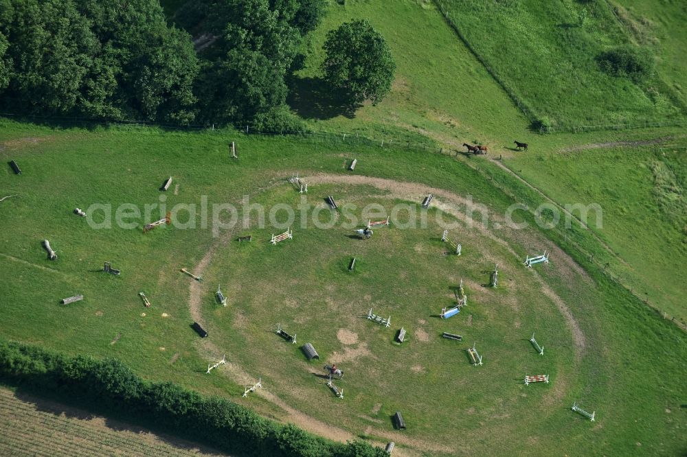 Aerial image Lohbarbek - Equestrian training ground and tournament training gallery in Lohbarbek in the state Schleswig-Holstein