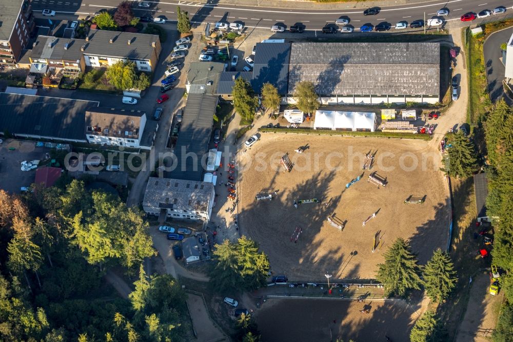 Siegen from the bird's eye view: Equestrian training ground and tournament training gallery in Siegen in the state North Rhine-Westphalia, Germany