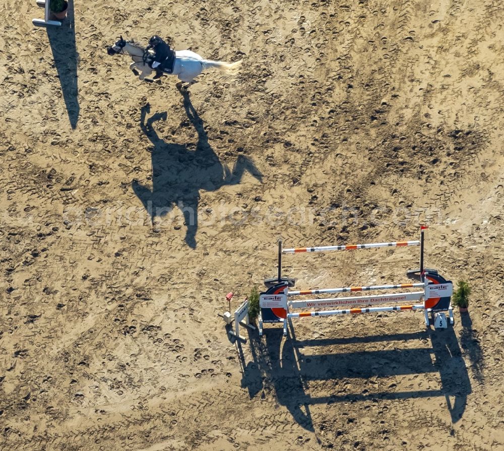 Aerial image Siegen - Equestrian training ground and tournament training gallery in Siegen in the state North Rhine-Westphalia, Germany