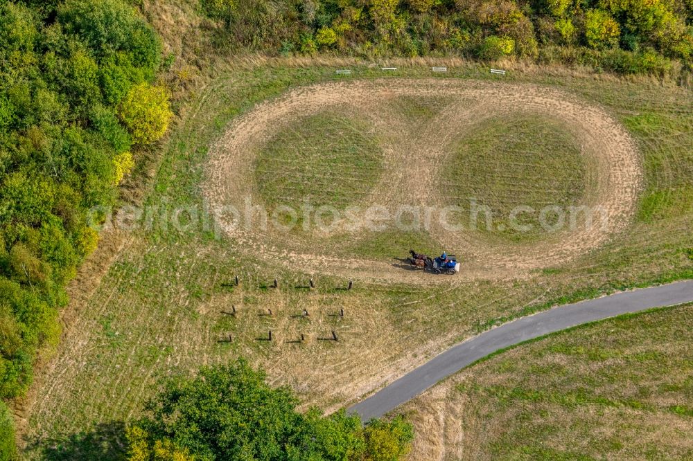 Wilnsdorf from the bird's eye view: Equestrian training ground and tournament training gallery in Wilnsdorf in the state North Rhine-Westphalia, Germany