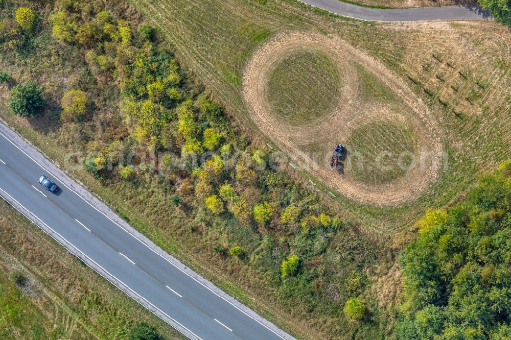 Aerial photograph Wilnsdorf - Equestrian training ground and tournament training gallery in Wilnsdorf in the state North Rhine-Westphalia, Germany