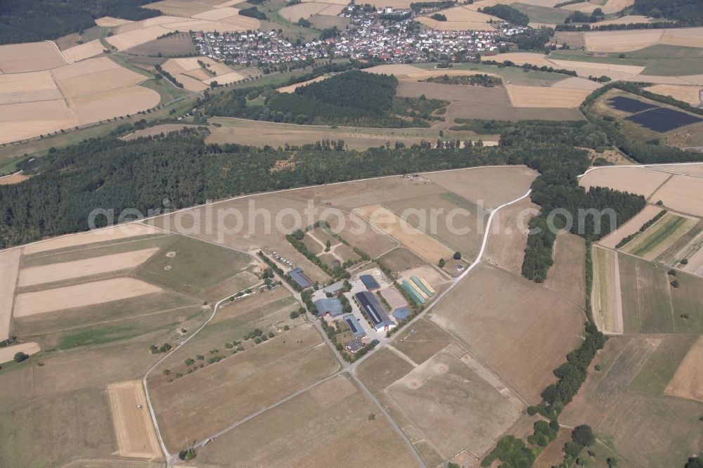 Taunusstein from the bird's eye view: Building of stables Reiterhof Ernst Stallmann in Taunusstein in the state Hesse