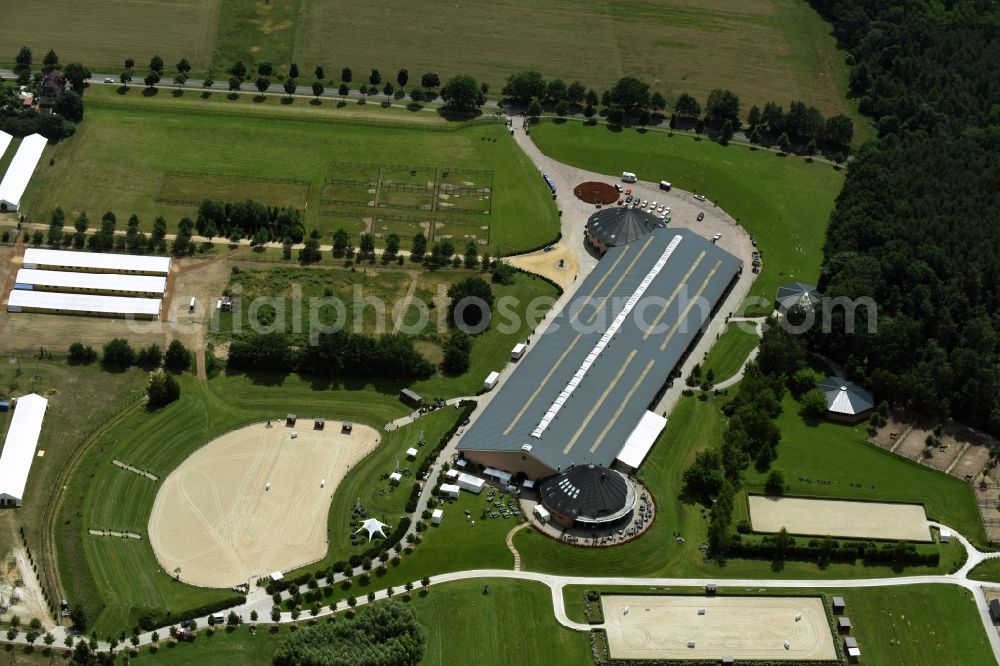 Aerial image Werder (Havel) - Building of stables Gestuet Bonhomme in Werder (Havel) in the state Brandenburg