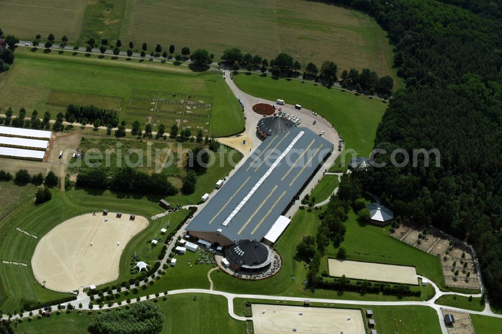 Aerial photograph Werder (Havel) - Building of stables Gestuet Bonhomme in Werder (Havel) in the state Brandenburg