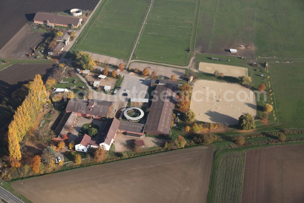 Aerial photograph Trebur - Building of stables Gut Berlenhof in Trebur in the state Hesse