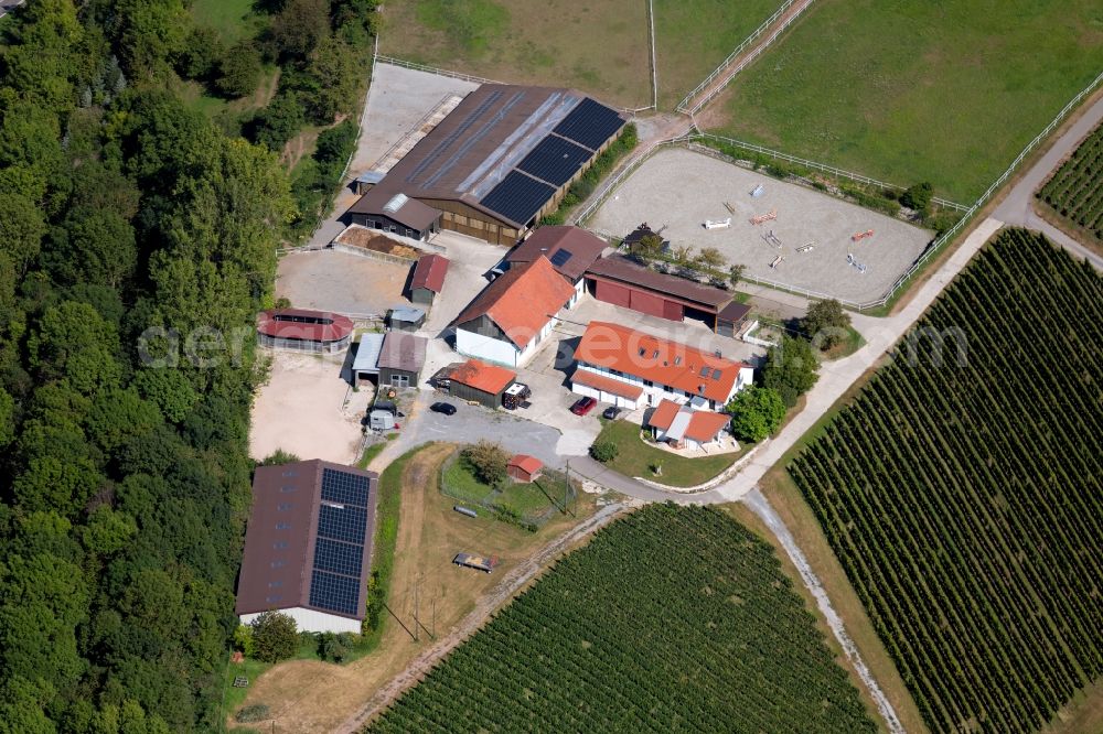 Untergruppenbach from above - Building of stables at Hardthof in Untergruppenbach in the state Baden-Wurttemberg, Germany