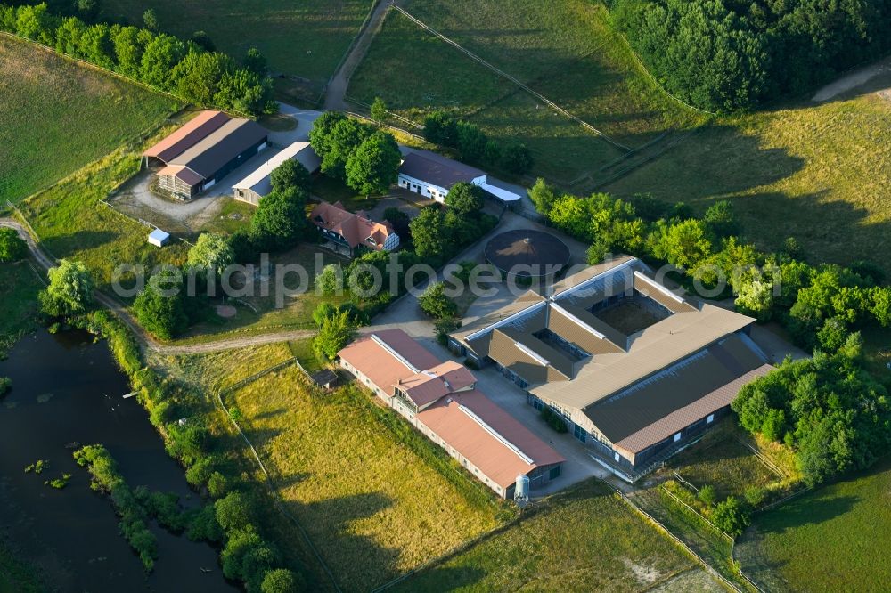 Aerial image Plaaz - Building of stables Kempke Hof in Plaaz in the state Mecklenburg - Western Pomerania, Germany