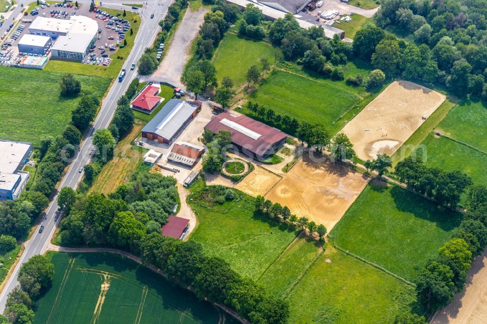 Haltern am See from above - Building of stables of Laendlicher Zucht-, Reit- and Fahrverein Haltern on See in Haltern am See in the state North Rhine-Westphalia, Germany