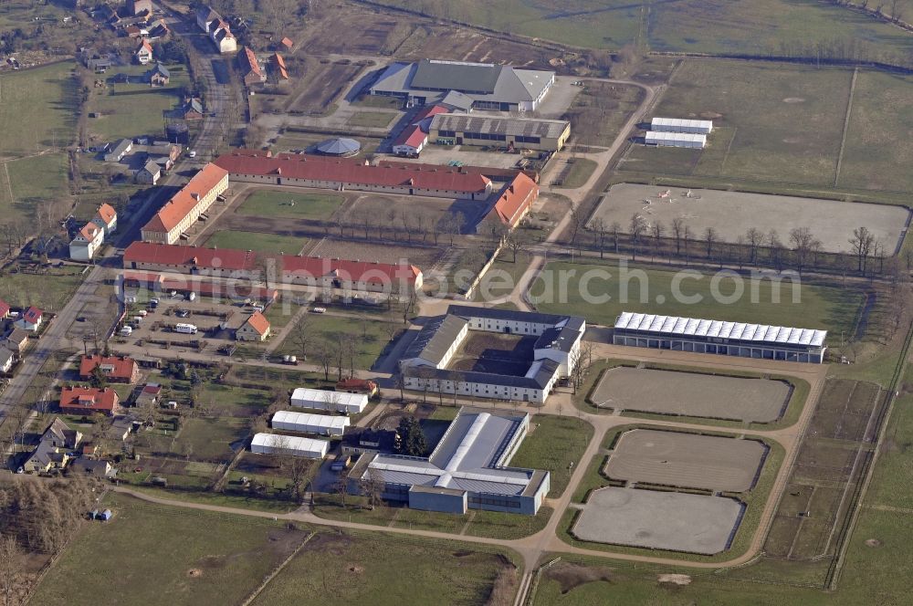 Neustadt (Dosse) from above - Building of stables in Neustadt (Dosse) in the state Brandenburg, Germany