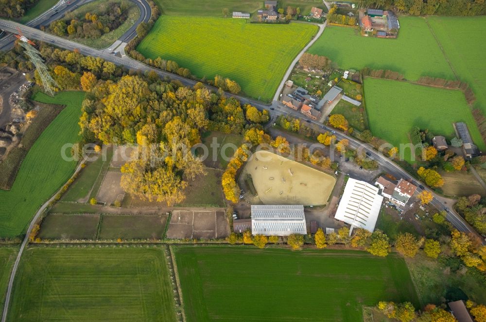 Aerial image Gladbeck - Building of stables of Reiterverein Gladbeck e.V. in Gladbeck in the state North Rhine-Westphalia, Germany