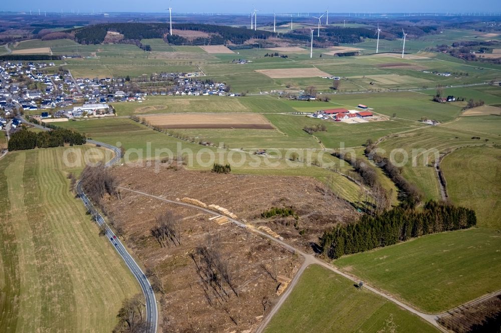 Aerial image Altenbüren - Building of stables Reitsportanlage Neue Herrlichkeit in Altenbueren at Sauerland in the state North Rhine-Westphalia, Germany