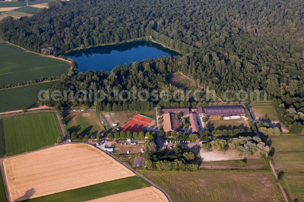 Lahr/Schwarzwald from above - Building of stables of Reitverein Lahr e.V. in the district Kippenheimweiler in Lahr/Schwarzwald in the state Baden-Wuerttemberg, Germany