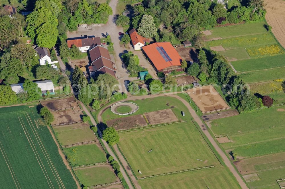 Aerial image München - Building of stables of Reitverein Corona in Munich in the state Bavaria, Germany