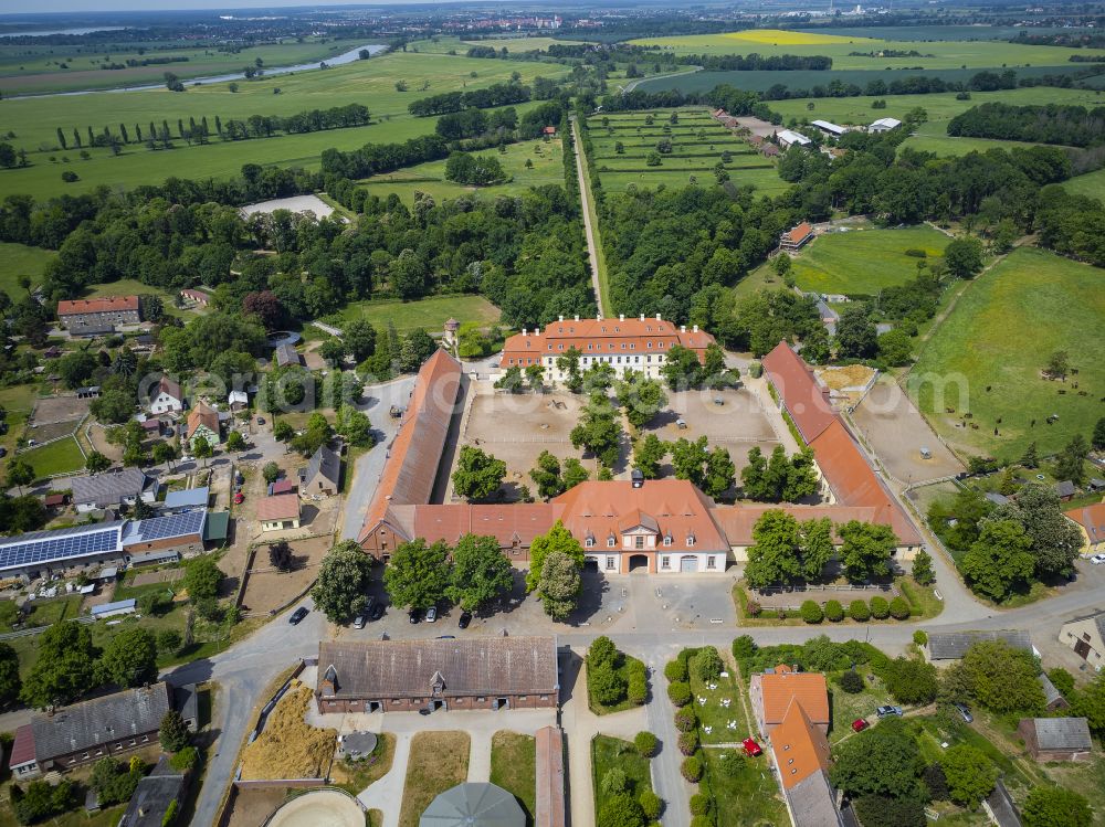 Aerial photograph Graditz - Building of stables of Gestuet Graditz GmbH on street Gestuetsstrasse in Graditz in the state Saxony, Germany