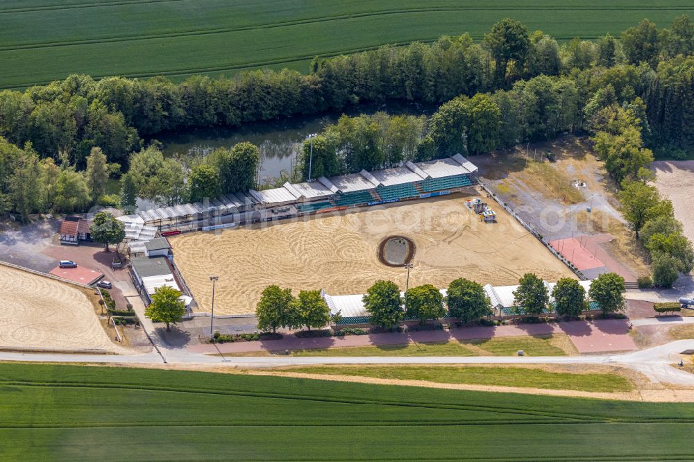 Aerial image Balve - Building of stables - Equestrian club on street Wocklumer Allee in Balve in the state North Rhine-Westphalia, Germany