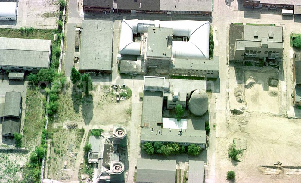 Berlin-Adlershof from above - Rekonstruierte Luftfahrtforschungsstätte am ehem. Flugplatz Johannisthal auf dem Forschungs- und Gewerbeentwicklungsgebiet WISTAS in Berlin-Adlershof an der Rudower Chaussee.