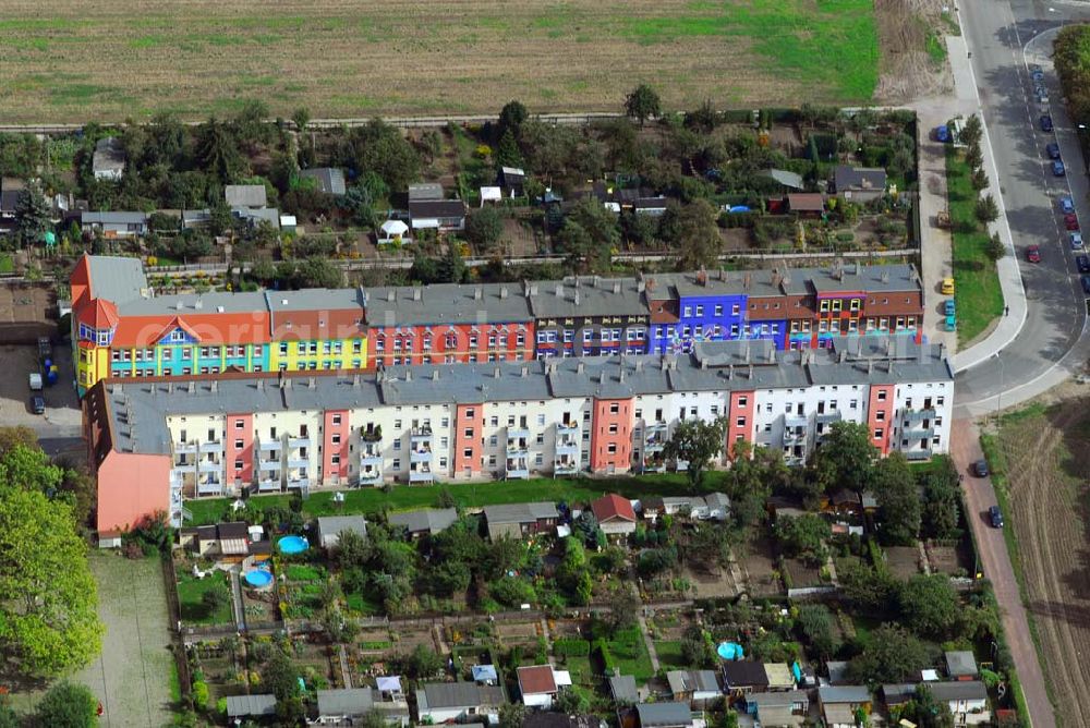 Aerial photograph Magdeburg - Blick auf die rekonstruierte Neubausiedlung in der Braunschweigerstraße/ Otto-Richter-Straße in Magdeburg-Sudenburg.