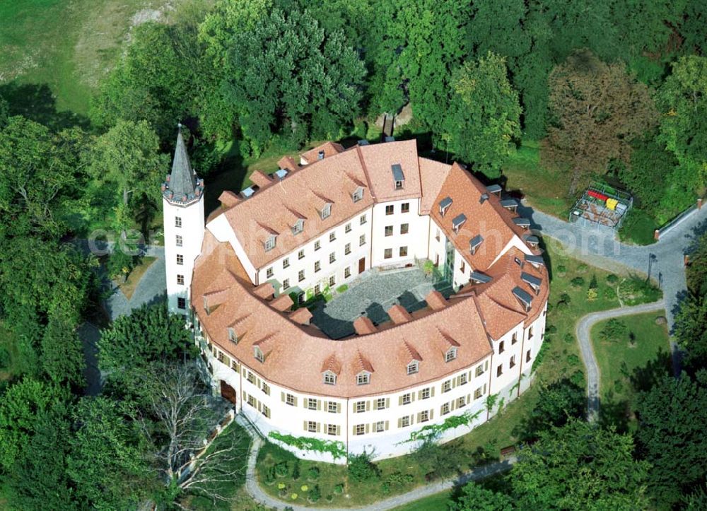 Jessen from above - 07.09.2002 Rekonstruiertes Schloß in Jessen / Brandenburg.