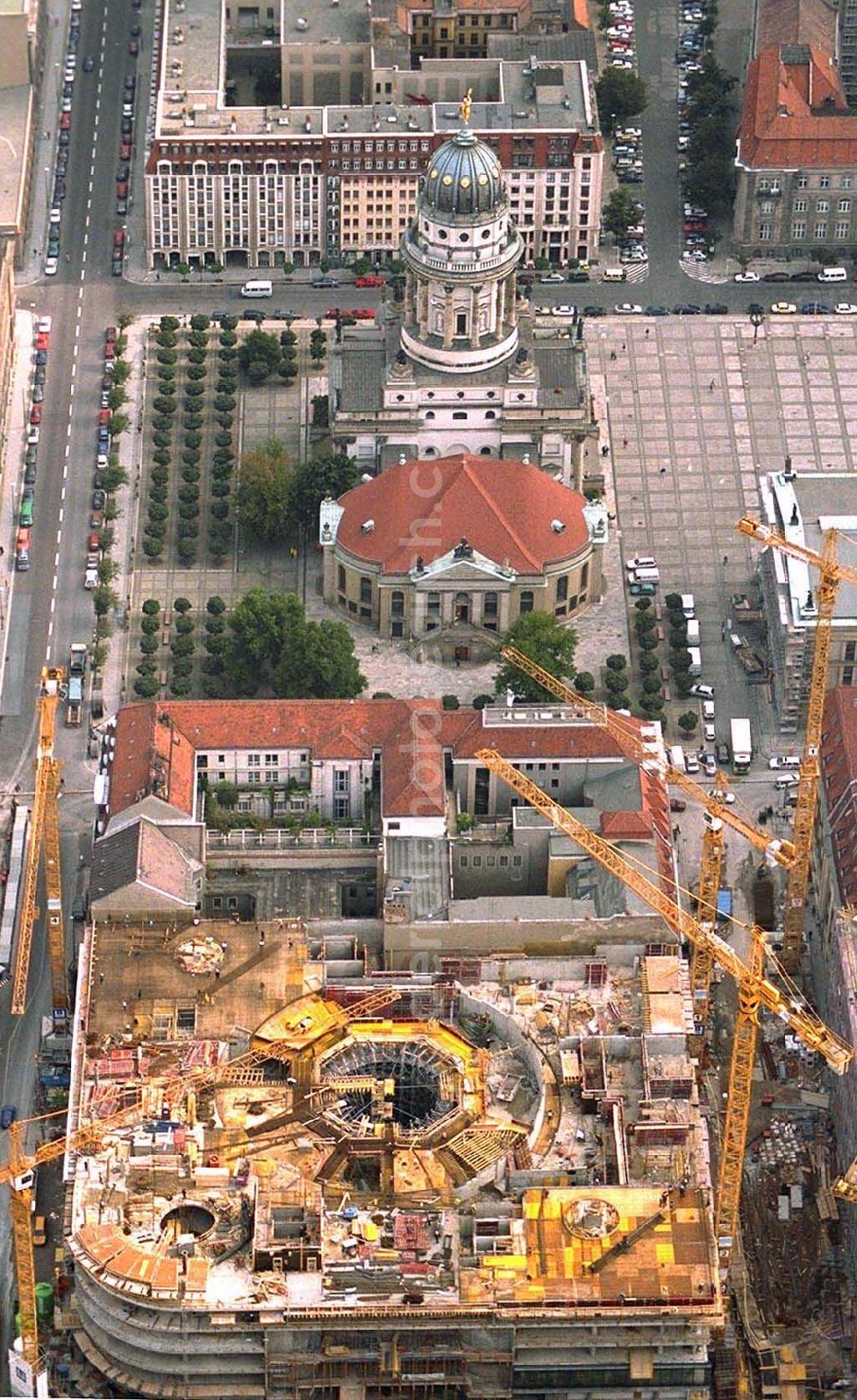 Aerial photograph Berlin - Rekonstruktion des Deutschen Domes am Gendarmenmarkt in Berlin Mitte