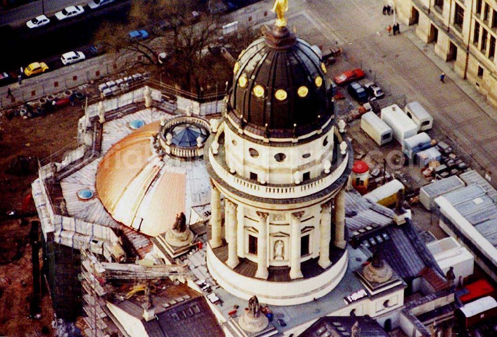 Aerial photograph Berlin - Rekonstruktion des Deutschen Domes am Gendarmenmarkt Berlin Mitte