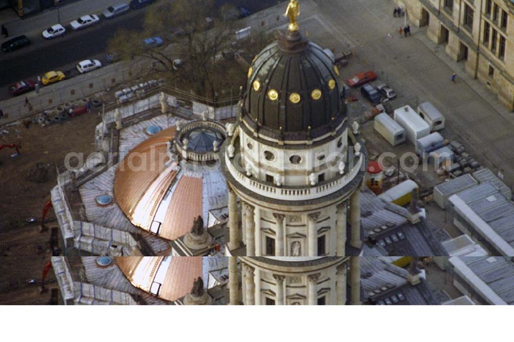 Aerial photograph Berlin - Rekonstruktion des Französischen Domes am Gendarmenmarkt in Berlin-Mitte. 1995