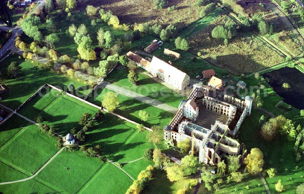 Aerial photograph Darguhn / MV - Rekonstruktion der Kloster- und Schloßanlage Darguhn. Bauherr: Stadtverwaltung Darguhn, Herr Dr. Kladen, 17159 Darguhn.